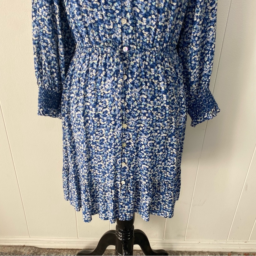 Rails Womens Eliza Blue Floral Print Rayon Fit & Flare Dress Ice Chrysanthemum M - Picture 5 of 14